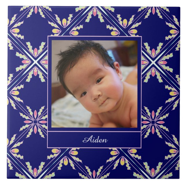 Spanish Mediterranean Pattern | Custom Photo Tile (Front)