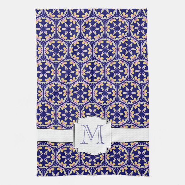 Spanish Mediterranean Style | Family Monogram Tea Towel (Vertical)