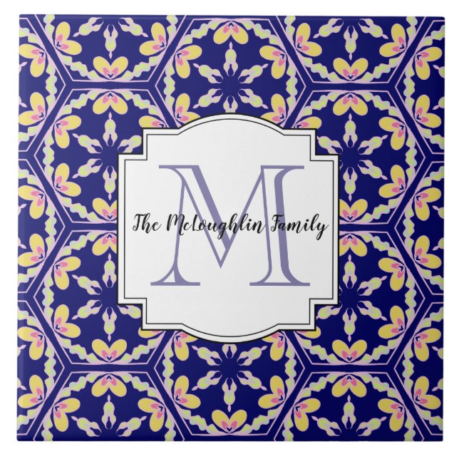 Spanish Mediterranean Style | Family Monogram Tile (Front)