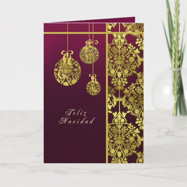 spanish merry christmas card, elegant holiday card (Front)