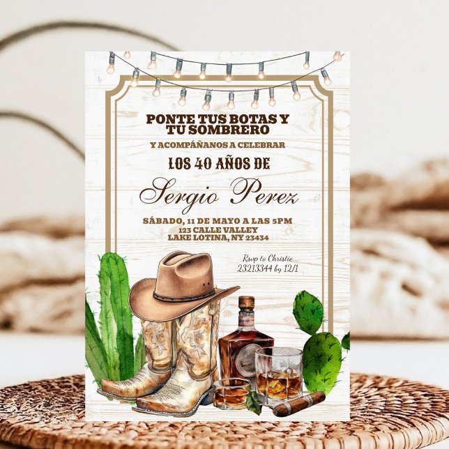 Spanish Mexican Cowboy Adult Man Invitation (Creator Uploaded)
