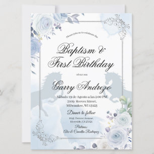 Spanish Mexican Silver Baptism Invitation