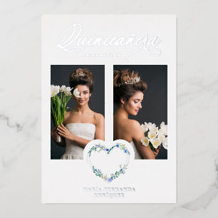 Spanish Mis XV años Romantic Blue Shades Heart