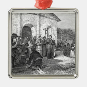 Spanish Mission of the Alamo Metal Tree Decoration