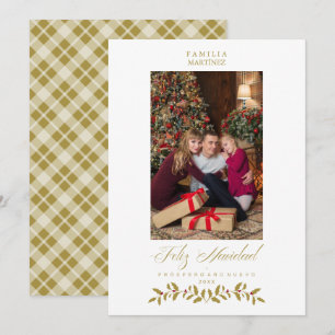 Spanish Modern Elegant Chic Christmas Family Photo Holiday Card