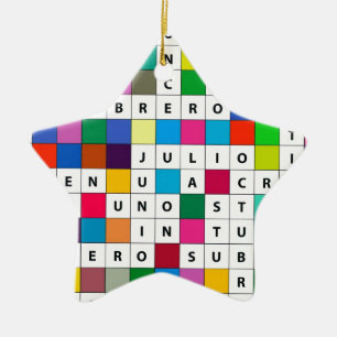 Spanish Months Crossword Design Ornament