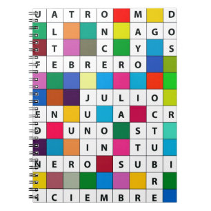 Spanish Months Design Notebook