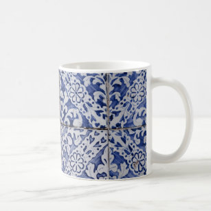 Spanish Moroccan Tile Pattern Texure Vintage Coffee Mug