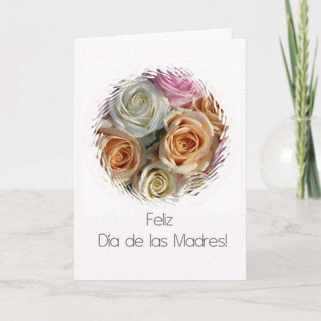 spanish mother's day pastel roses card (Front)