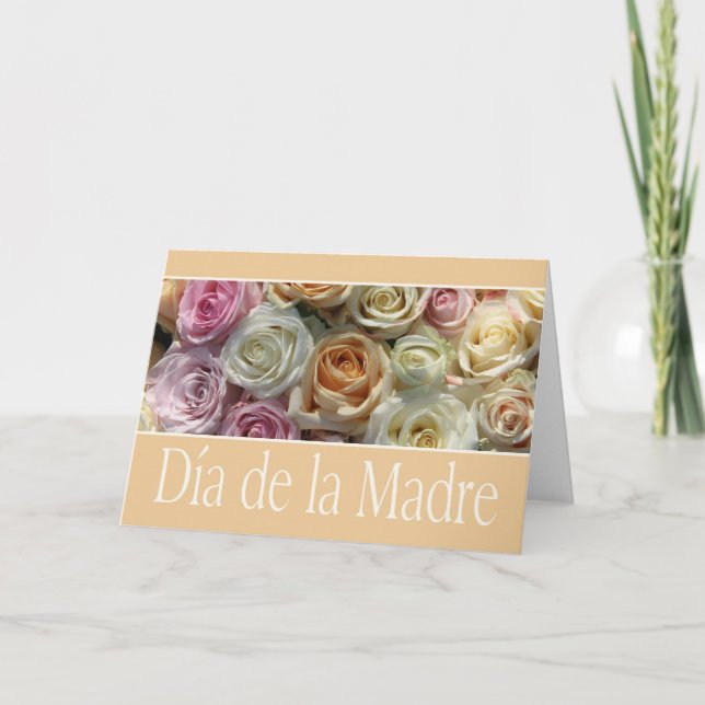 spanish mother's day pastel roses card (Front)