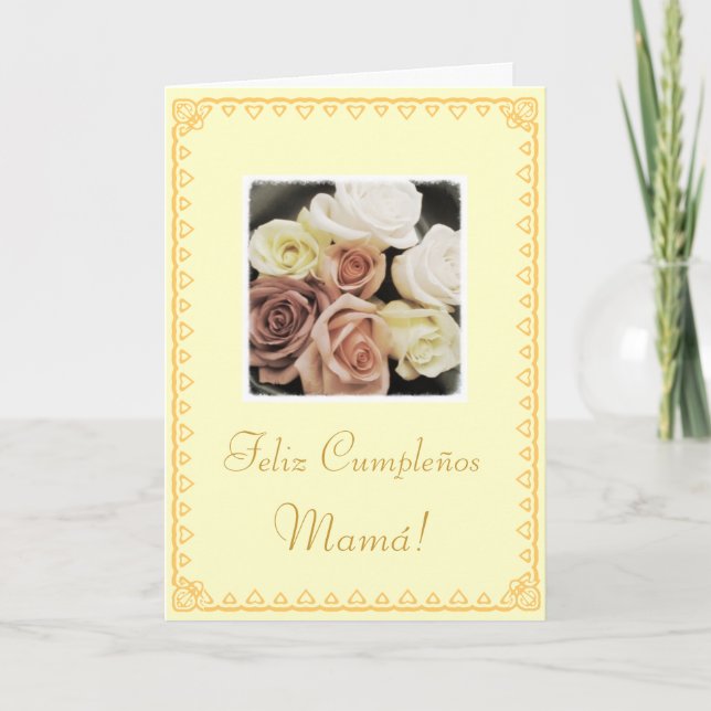 Spanish: Mum's birthday Cumpleanos / Mama Card (Front)