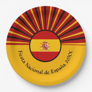 Spanish National Day Celebration Spain Hispanic Paper Plate
