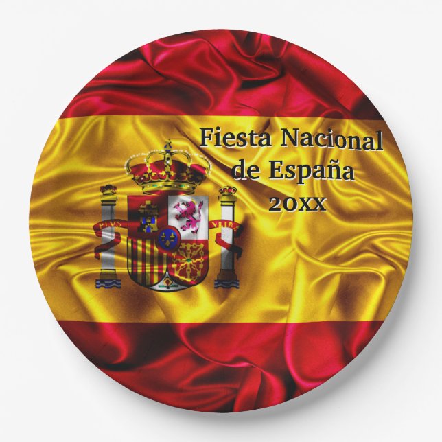 Spanish National Day, Spain Hispanic Day, Paper Plate (Front)