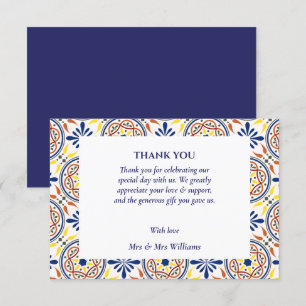 Spanish Navy Yellow Mediterranean thank you VF Invitation