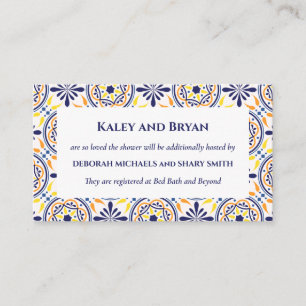 Spanish Navy Yellow Tile Mediterranean Custom V1 Business Card