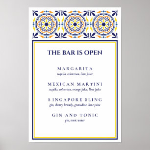 Spanish Navy Yellow Tile Signature Cocktail V1 Poster