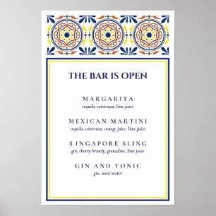 Spanish Navy Yellow Tile Signature Cocktail VF Poster
