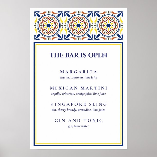 Spanish Navy Yellow Tile Signature Cocktail VF Poster (Front)
