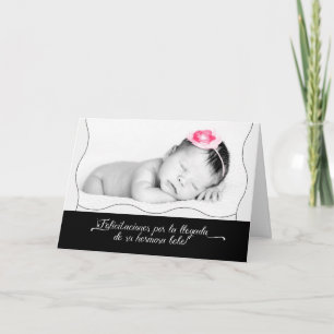 Spanish New Baby Congratulations Baby Girl Card