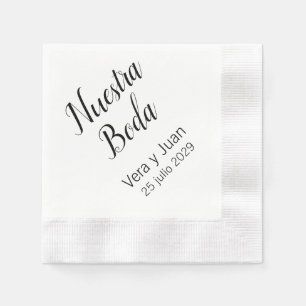 Spanish Nuestra Boda Personalised Wedding Napkins