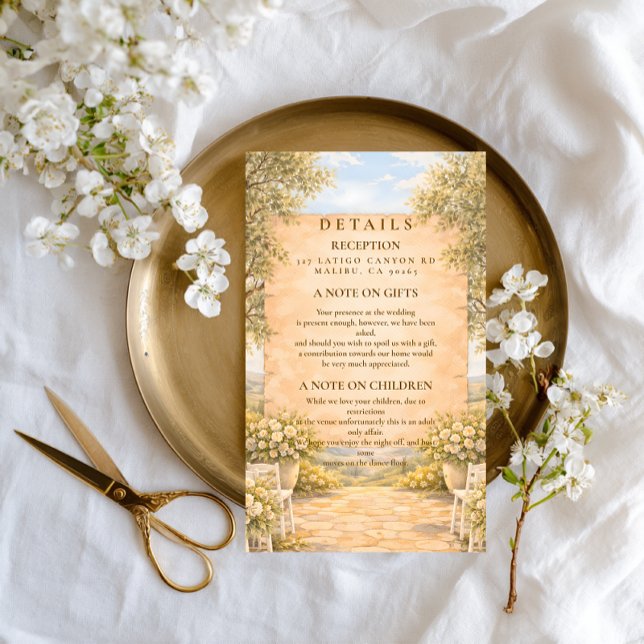 Spanish Olive Grove Wedding Enclosure Card (Creator Uploaded)