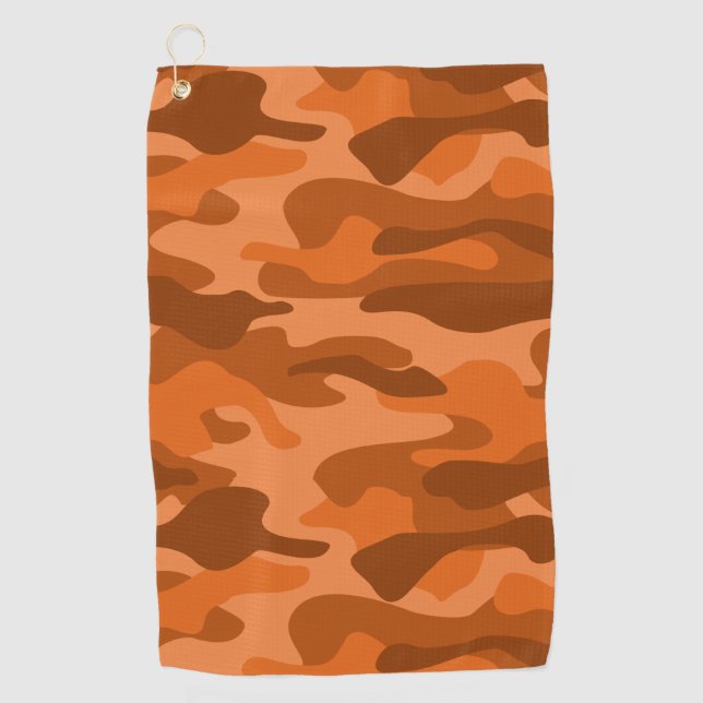 Spanish Orange Monocolor Camo Baseball Golf Towel (Front)