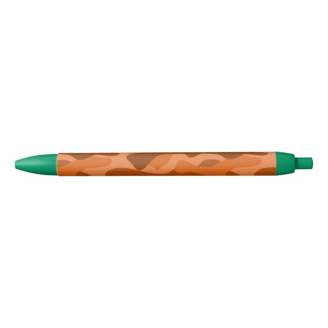 Spanish Orange Monocolor Camo Black Ink Pen (Front)