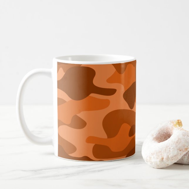 Spanish Orange Monocolor Camo Coffee Mug (With Donut)