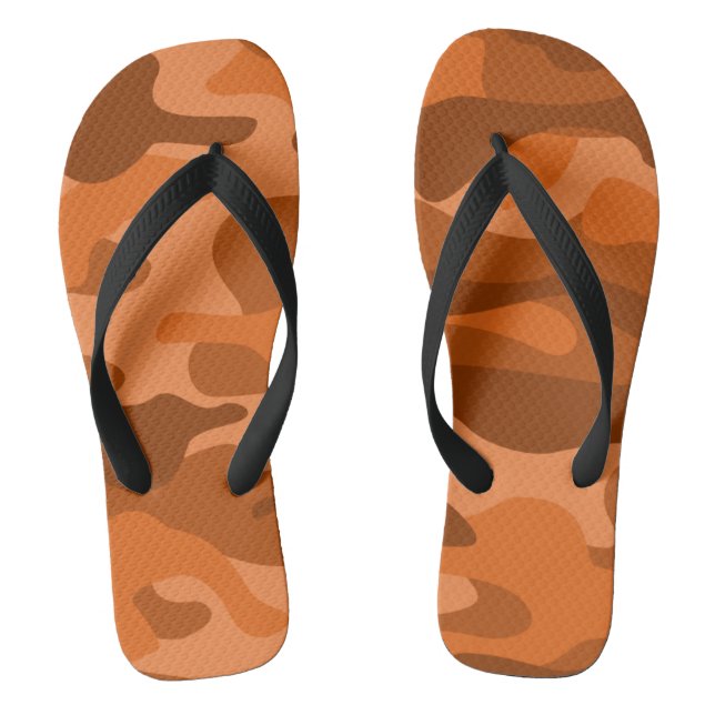 Spanish Orange Monocolor Camo Flip Flops (Footbed)