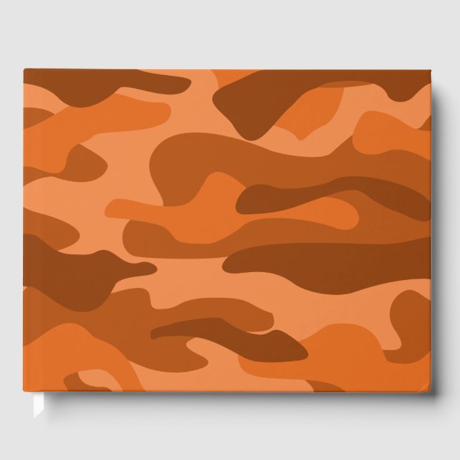 Spanish Orange Monocolor Camo Guest Book (Front)