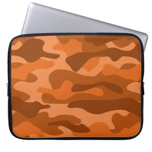 Spanish Orange Monocolor Camo Laptop Sleeve