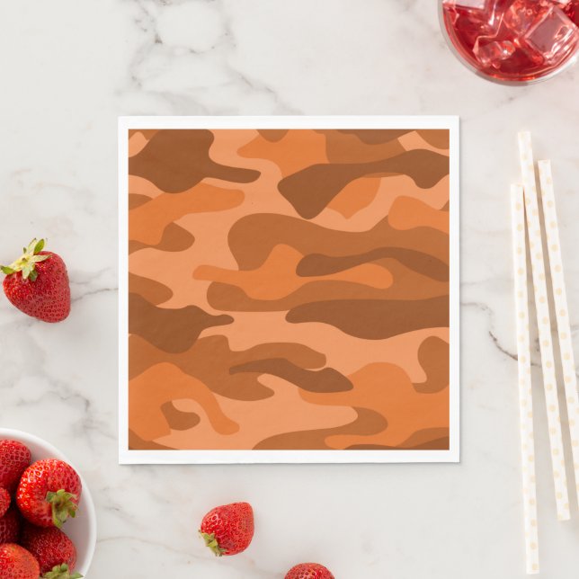 Spanish Orange Monocolor Camo Napkin (Insitu)