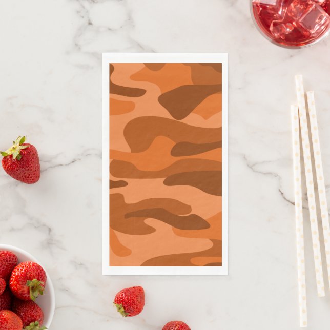 Spanish Orange Monocolor Camo Napkin (Insitu)