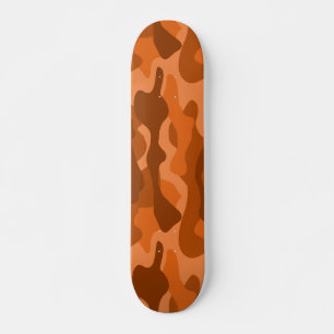 Spanish Orange Monocolor Camo Skateboard