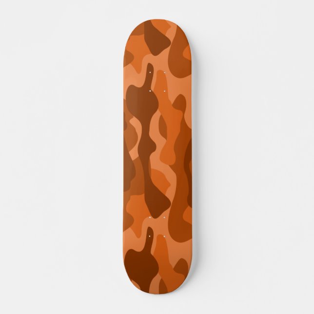 Spanish Orange Monocolor Camo Skateboard (Front)