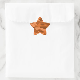 Spanish Orange Monocolor Camo Star Sticker