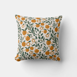 Spanish Orchard - pattern of oranges and leaves Cushion