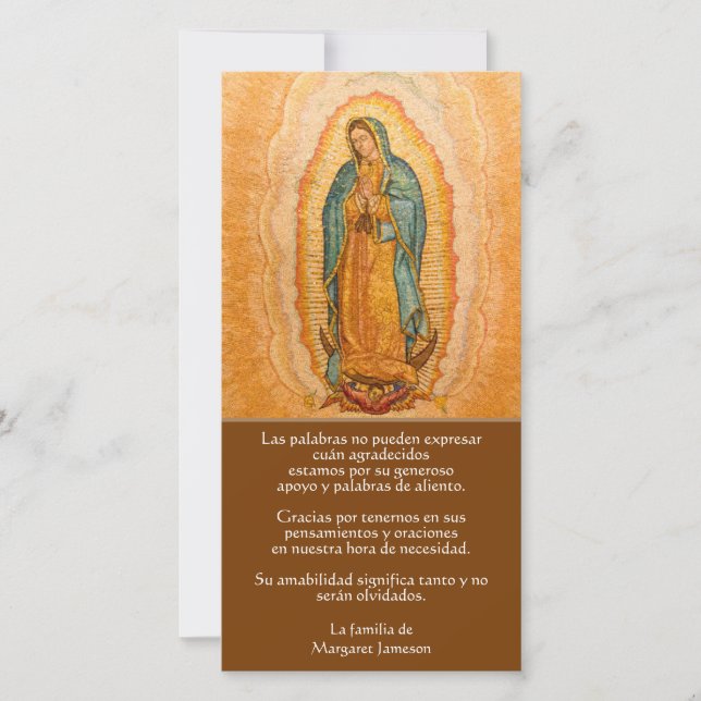 SPANISH Our Lady of Guadalupe Funeral Thank You (Front)