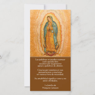 SPANISH Our Lady of Guadalupe Funeral Thank You Card
