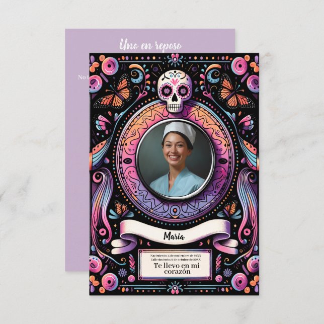 Spanish Our Lady of Guadalupe Prayer skull (Front/Back)