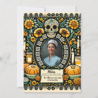 Spanish Our Lady of Guadalupe Prayer skull Invitat Invitation