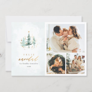 Spanish Pine Trees 3 Photo Collage Feliz Navidad Holiday Card
