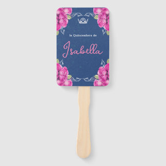 SPANISH PINK & BLUE QUINCEAÑERA | HAND FAN