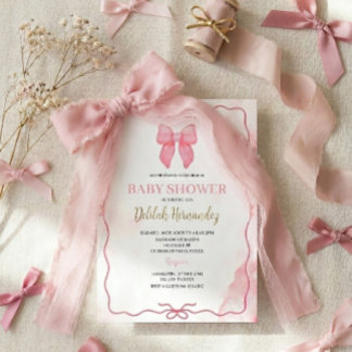 Spanish pink blush coquette baby shower invitation