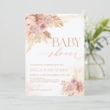 Spanish Pink Boho Pampas Grass Baby Shower Spain