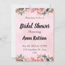 Spanish pink flower cheap wedding invitations