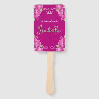 SPANISH PINK ROSES QUINCEAÑERA | HAND FAN