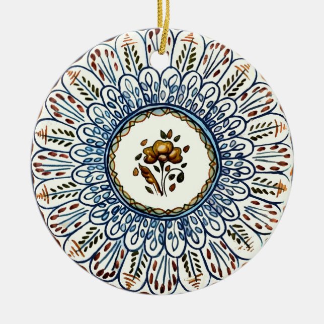 Spanish Plate Ceramic Tree Decoration (Front)