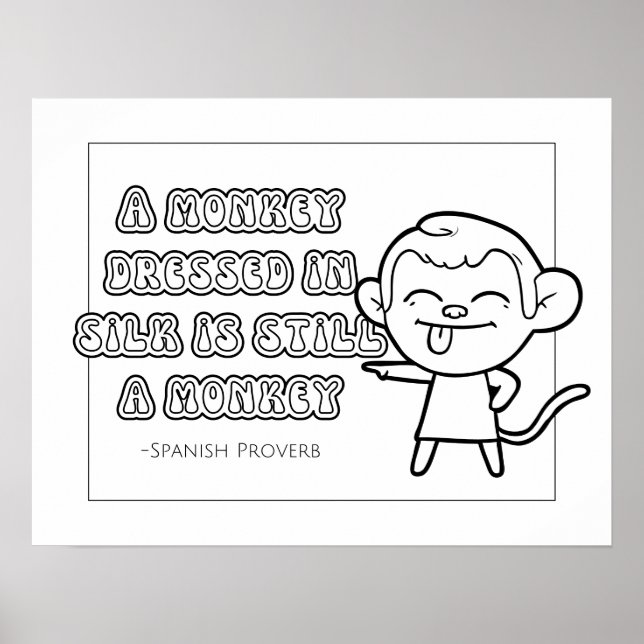 Spanish Proverb Coloring Poster (Front)