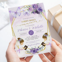 Spanish Purple Butterfly Twins First Communion